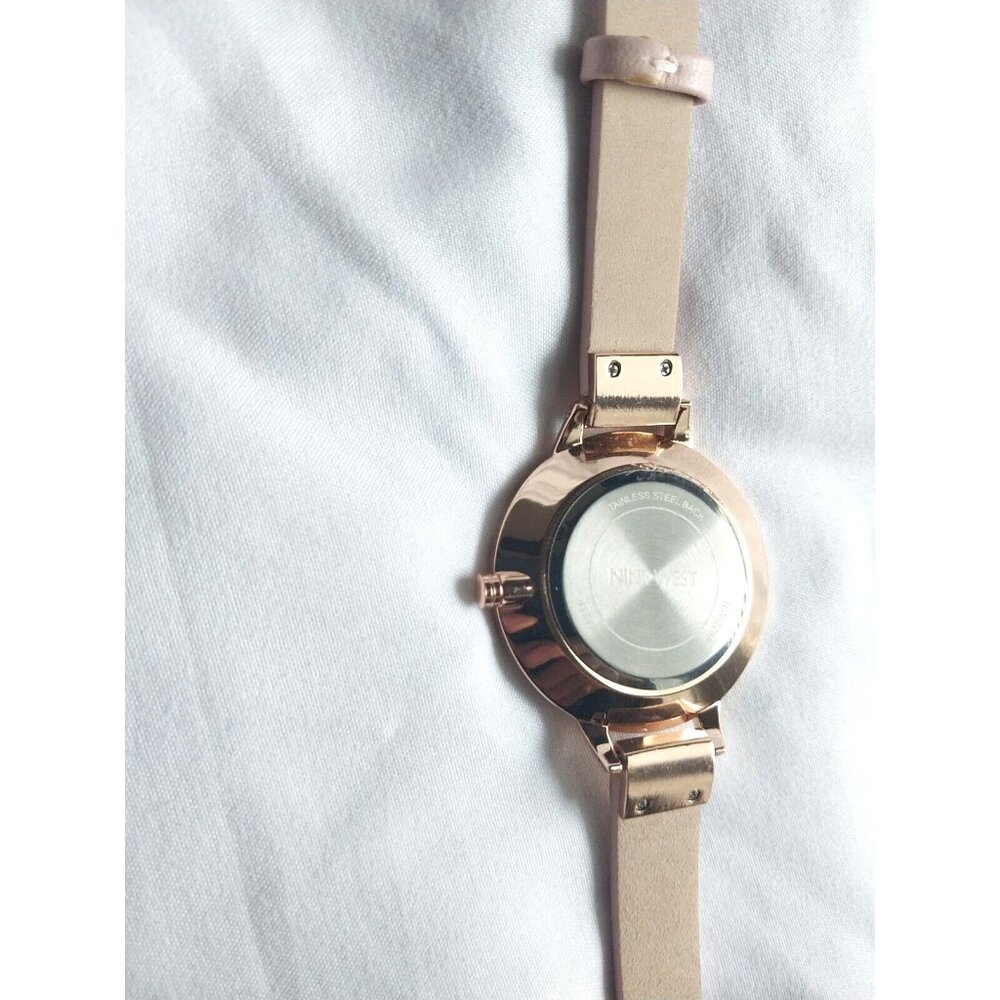 Nine West Women's Rose Gold-Tone and Pink Strap Watch - Picture 4 of 5